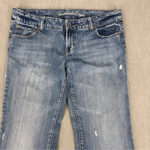 American Eagle Jeans Womens 12 Short Favorite Boyfriend Boot Cut 34x28 Flare - Picture 4 of 14